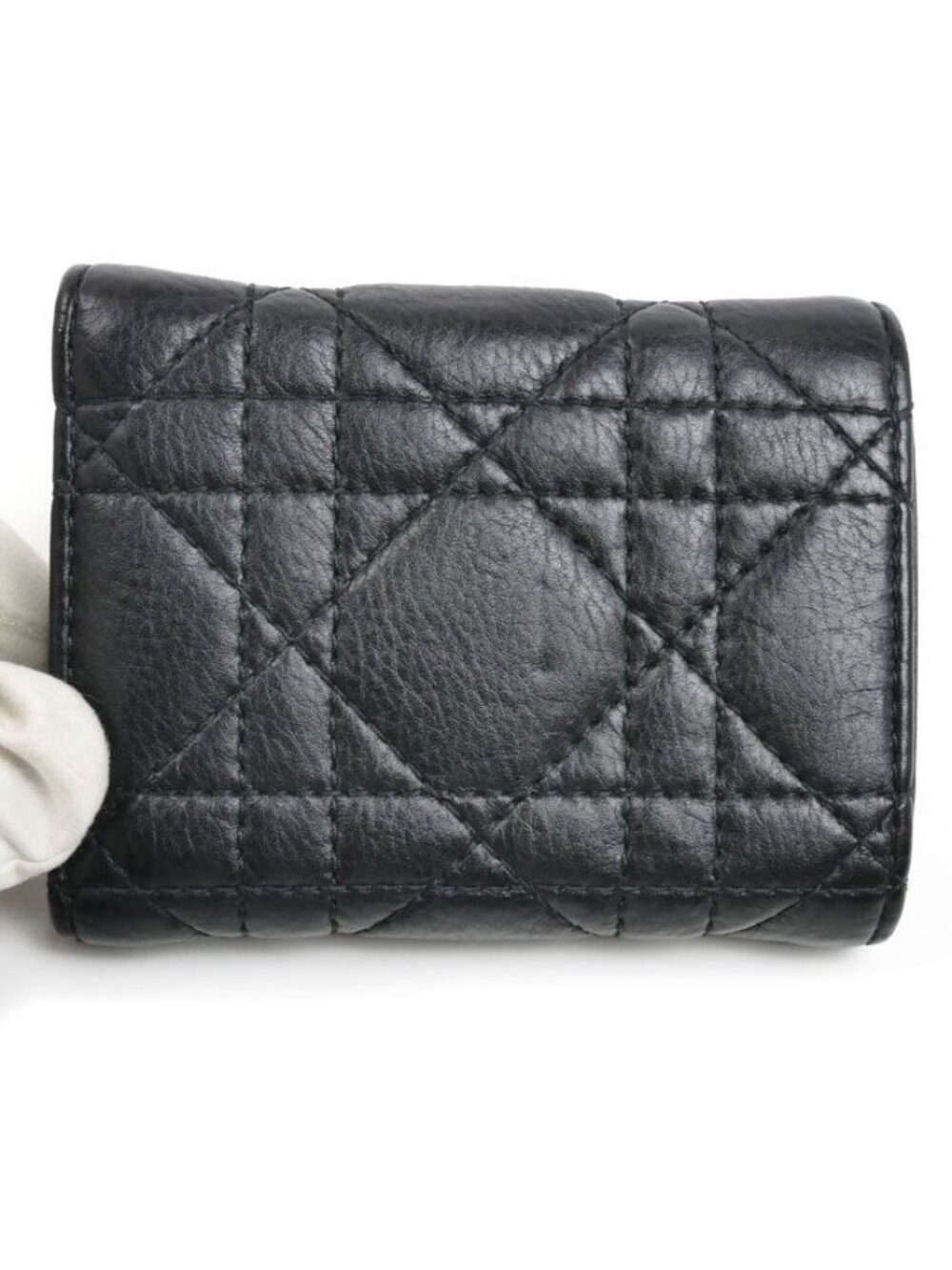 Dior Caro Veronia Trifold Wallet Black - Picture 4 of 9